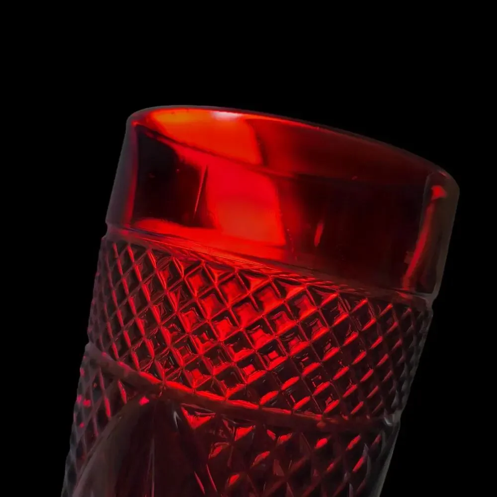 Set of 6 Luminarc Cristal D'Arques Durand Ruby Red Tumblers Made In France